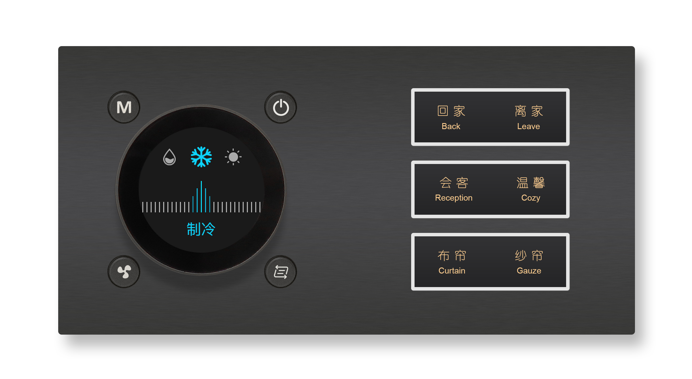 旋钮式温控连体面板